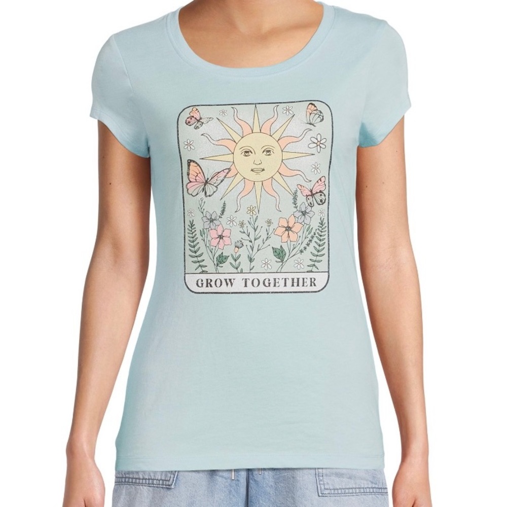 Grow Together Light Blue T-Shirt Super Fun and Sending Out Good Vibes 🌞
